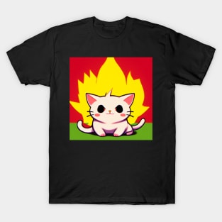 Serious Super Saiyan Neko Cat T-Shirt